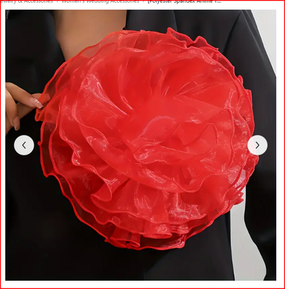 Bright Red Bohemian Style Tea Party Brooch Pin.