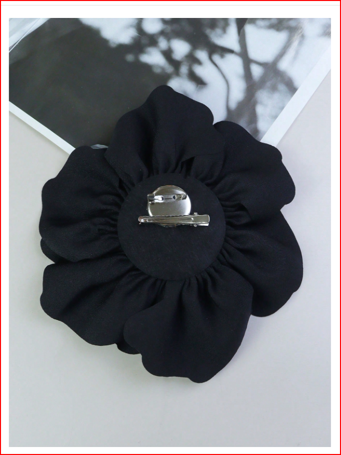 20Cm 3D Satin Peony Flower handmade Brooch Hot Pink
