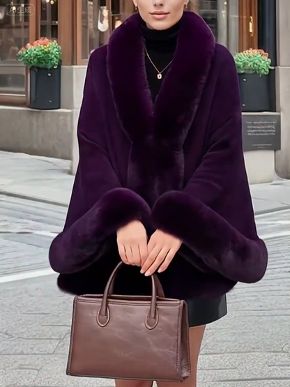 Opulent Purple Faux Fur Cape