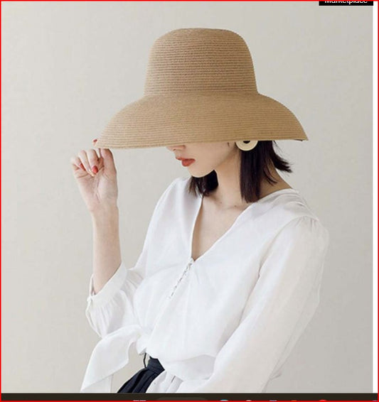 Solid Color Woven French Style Sun Hat