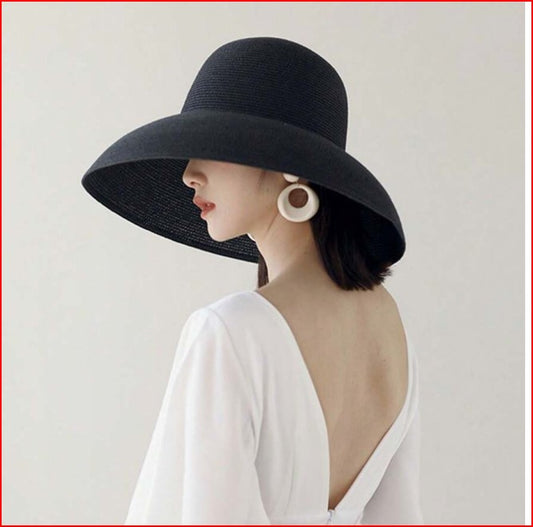 Solid Color Woven French Style Sun Hat