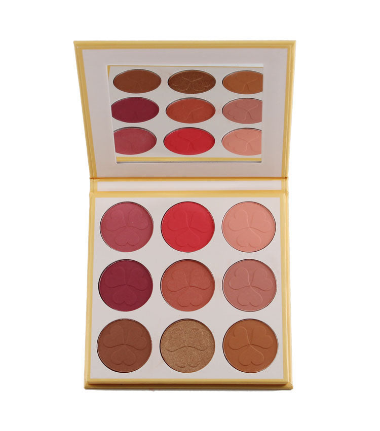 9 Color Highly Pigmented Blush Palettes with Floral design cover