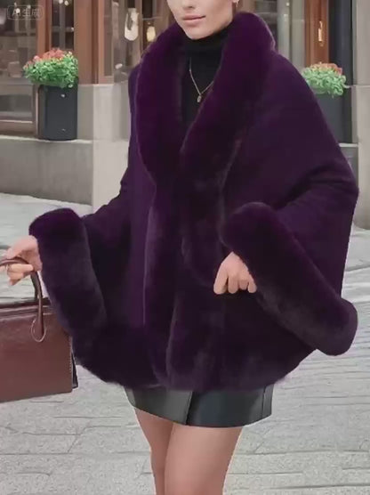 Opulent Purple Faux Fur Cape